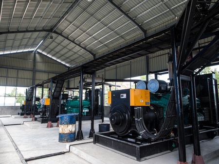 Dedaye, Myanmar - 31 March, 2017 : The wiring of gasoline generators.のeditorial素材
