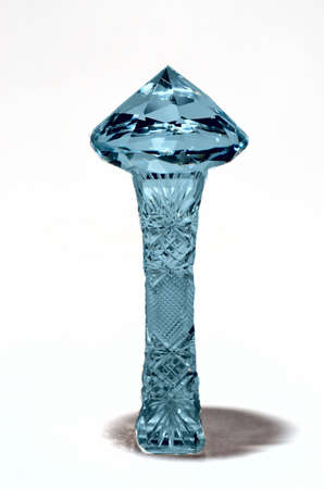 Pyramid Crystal diamond-shaped crystal on a standの写真素材