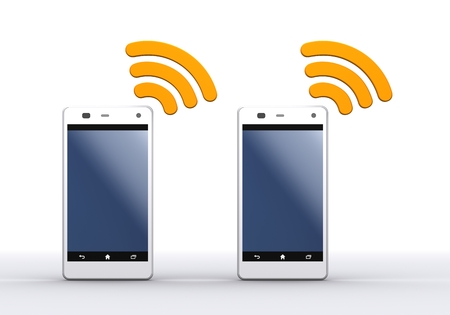 wifi and smart phoneの写真素材