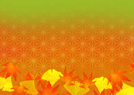 Background illustration of the image of autumn with autumn leavesの写真素材