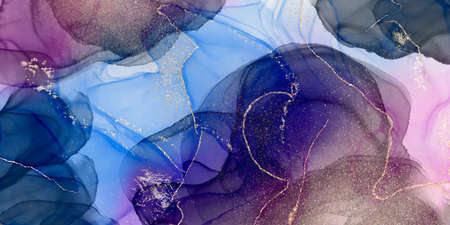 Background illustration drawn with alcohol inkの写真素材