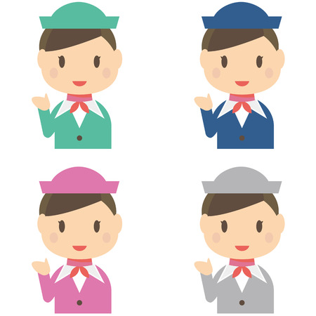 Kara woman four-the uniform introductionのイラスト素材