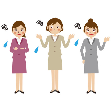 3 ladies who think regrettablyのイラスト素材