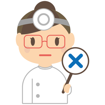 Dentist of cute women have a incorrect answerのイラスト素材