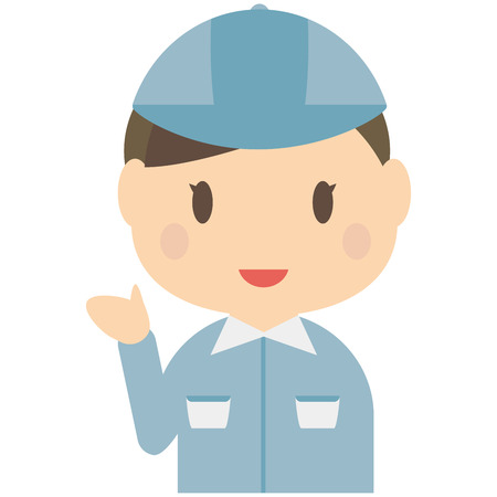 Lovely female bule worker's has introducedのイラスト素材