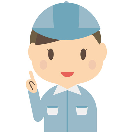 Lovely female bule worker's has to guideのイラスト素材