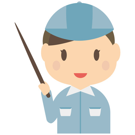 Lovely female bule worker's have been presentationのイラスト素材