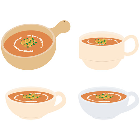 Minestrone comes in the four vesselsのイラスト素材
