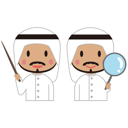 Cute Middle Eastern Male Commentary and expansionのイラスト素材