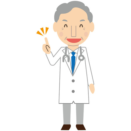 Cute elderly doctor looks kindのイラスト素材