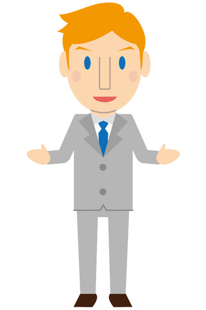 Young gray suit blonde men Descriptionのイラスト素材