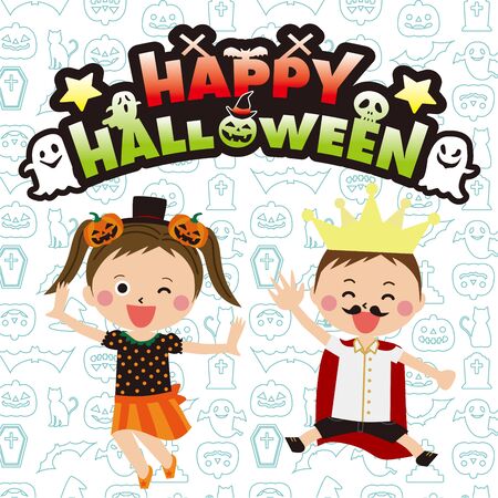 Halloween costumes for two pop kids 3のイラスト素材
