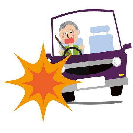 Accidents in Dangerous Driving for Elderly Driversのイラスト素材