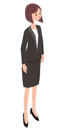 Isome Akuppa's young woman standingのイラスト素材