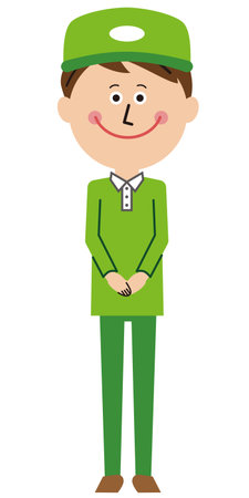 Delivery man greets youのイラスト素材