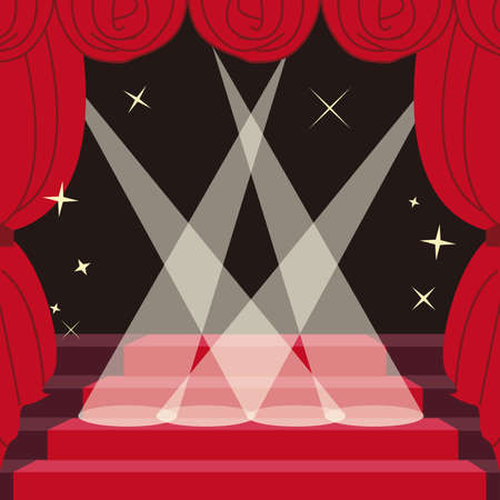 a stage lit by the spotlightのイラスト素材
