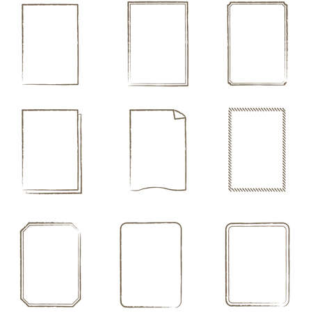 Easy Line Art Frame Rectangleのイラスト素材