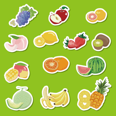 Fruit Illustration Icon Seal Part 1のイラスト素材