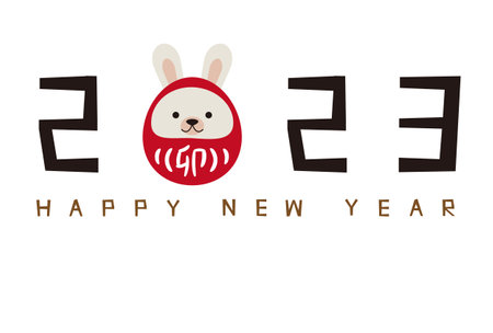 2023 Daruma Rabbit happynewyearのイラスト素材