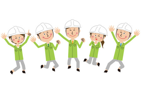 Pop White Helmet Portrait Jumpのイラスト素材