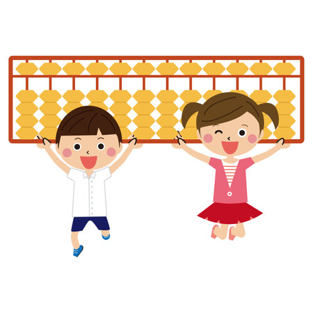 Pop kids abacus lessons boys girls liftingのイラスト素材