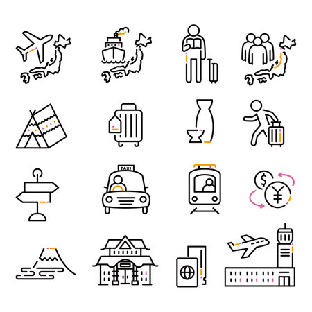 Inbound Icon, Black, 3 Colorsのイラスト素材