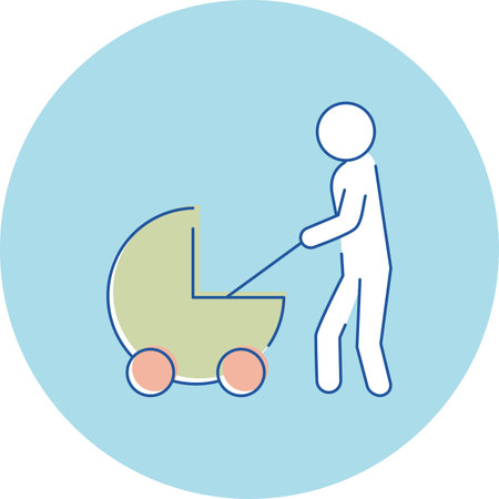 Icon, 3 colors, Benefits, Leave, Parental leaveのイラスト素材