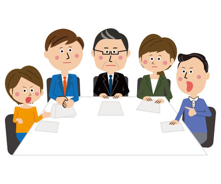 Business people in a meeting, vector illustration, eps 10.のイラスト素材
