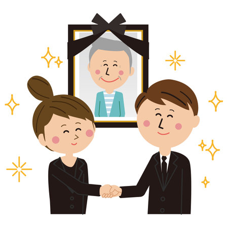 Pop family, inheritance, relatives and siblings settle amicablyãのイラスト素材