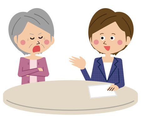 Pop Family Uncontested Divorce Senior Couple Mature Divorce Divorce Mediation Womanのイラスト素材