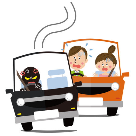 a couple who are dangerously driven by strangersのイラスト素材