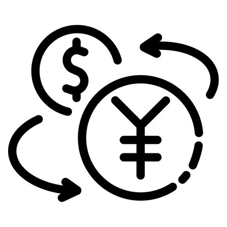 Currency exchange icon. Outline currency exchange vector icon for web design isolated on white backgroundのイラスト素材