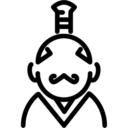 Man with a beard and mustache vector illustration, line art design.のイラスト素材