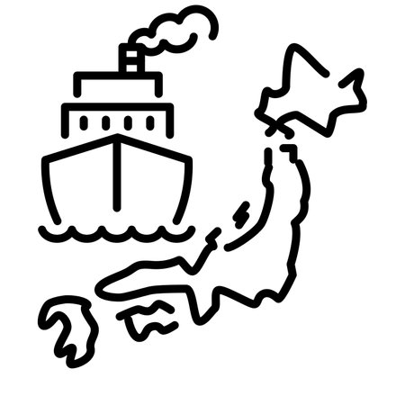 Cruise ship line icon, concept sign, outline vector illustration, linear symbol.のイラスト素材