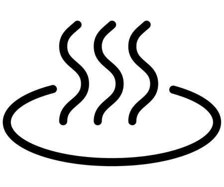 Easy to use black line pictogram Hot spring markのイラスト素材