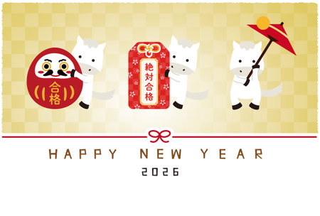 Japanese New Year's card in 2020. The year of the dog.のイラスト素材