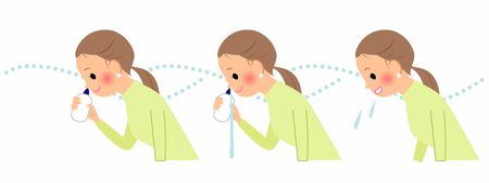 a woman who garnishes in the noseのイラスト素材