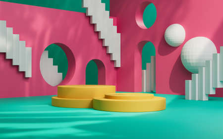3d rendering abstract platform podium product presentation backdrop