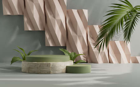 3d rendering abstract platform podium product presentation backdrop