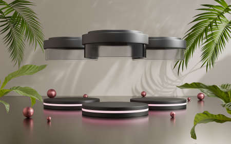 3d rendering abstract platform podium product presentation backdrop