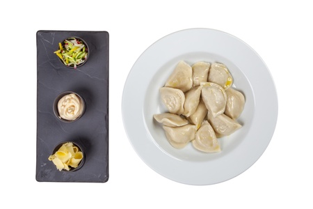 Meat Dumplings - russian pelmeni の写真素材