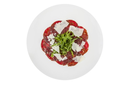 Meat Carpaccio with Parmesan Cheeseの写真素材