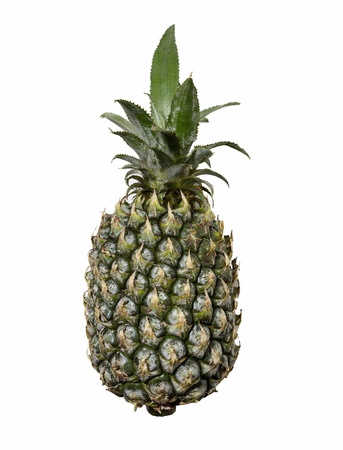 pineapple with slices isolated on whiteの写真素材