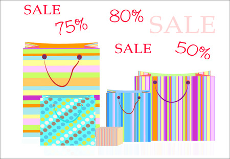 Shopping bags for sale  vector illustrationのイラスト素材