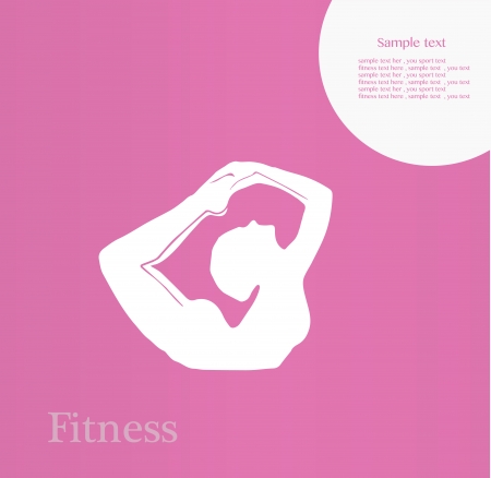 Fitness girl label - vector illustrationのイラスト素材