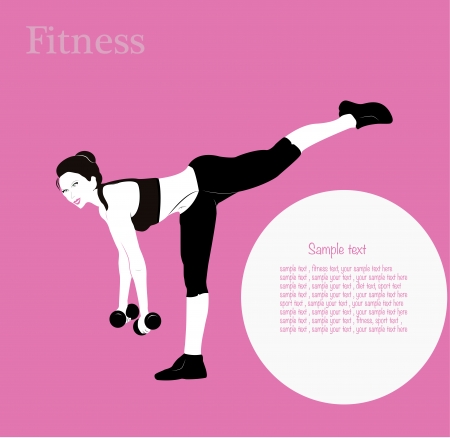 Fitness girl label - vector illustrationのイラスト素材