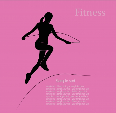 Fitness girl label - vector illustrationのイラスト素材