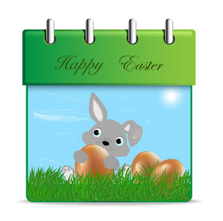 Monthly calendar for 2014 - April in editable vector formatのイラスト素材