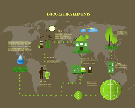 green energy  ecology info graphics collection - ENERGY industry - charts, symbols, graphic elementsのイラスト素材