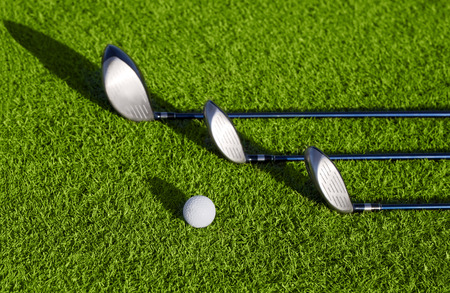 Playing golf  Golf club and ball の写真素材